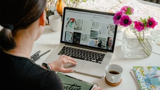 Woman sitting at her laptop