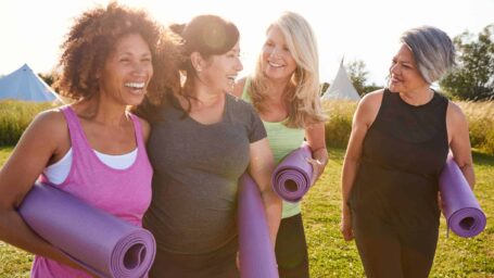 women at yoga retreat